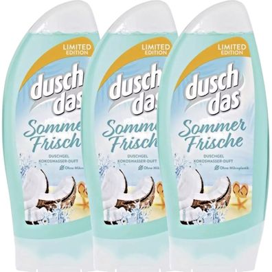 Duschgel Damen Frauen dusch das Sommerfrische Kokos 3x 250ml Flasche (€ 19,85/L)