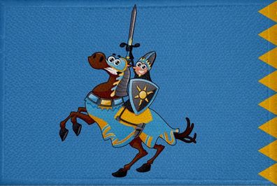 Aufnäher Ritter Motiv Nr. 2 Flagge Patch 9 x 6 cm