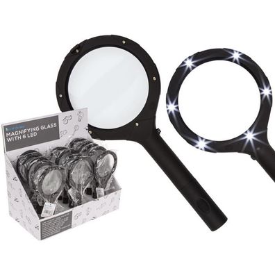 Lese-Lupe mit 6 LED, ca. 24 cm,