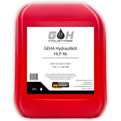 20 L Hydrauliköl HLP 46 ISO VG 46 nach DIN 51524 Teil 2 Kanister 20 Liter