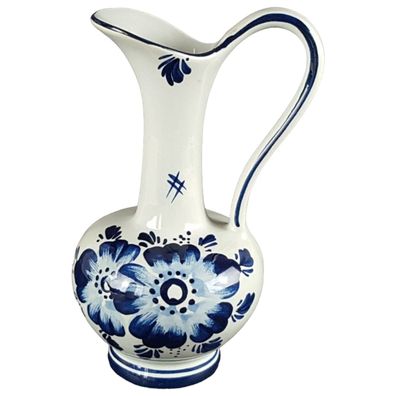 König Delfter Blau Keramik Vase mit Henkel Krug H 17 cm