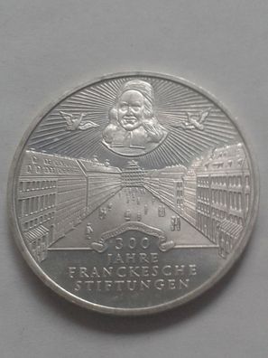 10 Mark 1998 Franckesche Stiftungen Halle 15,5g Silber 10 DM 1998 Silber Francksche