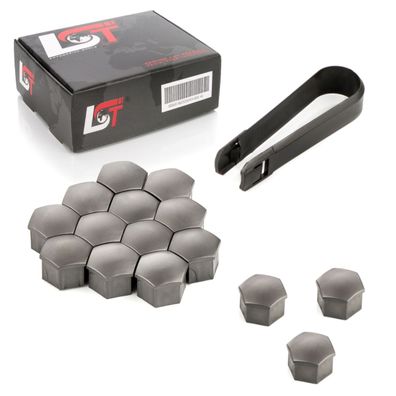 15x Radschrauben Abdeckkappen Radschraubenkappe 17mm grau für AUDI Porsche