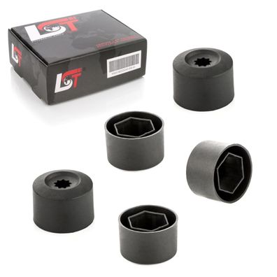 5x Radschrauben Abdeckkappen Radschraubenkappe 17mm schwarz für AUDI Porsche