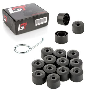 15x Radschraubenkappen diebstahlhemmend 17 mm schwarz für AUDI Porsche