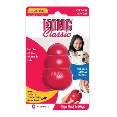 KONG Classic S, rot - Kauspielzeug aus Naturkautschuk für Hunde