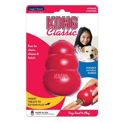 KONG Classic L, rot - Kauspielzeug aus Naturkautschuk für Hunde