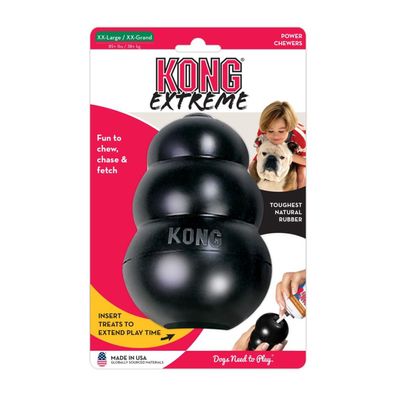 KONG Classic XXL, schwarz - Kauspielzeug aus Naturkautschuk für Hunde