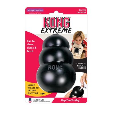 KONG Classic XL, schwarz - Kauspielzeug aus Naturkautschuk für Hunde