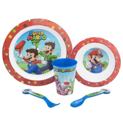Super Mario Teller-Set Mikrowellengeeignet 5-teiliges Kindergeschirr mit rutschfes