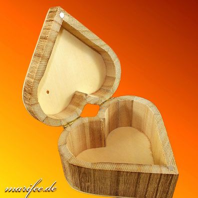 Holz-Kästchen Herzform für Schmuck etc. 91 x 87 x 50 mm Art.-Nr. 12208