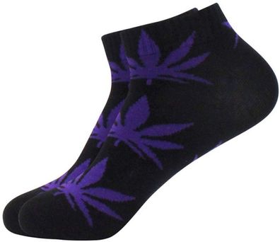 Cannabis Sneakers - Cannabis-Pflanzen Socken in 1/4-Länge - Farbe 25