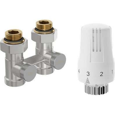 Mexen G01 Thermostat-Set DN50, Nickel, Gerade