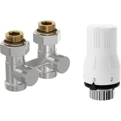 Mexen G02 Thermostat-Set DN50, Nickel, Gerade