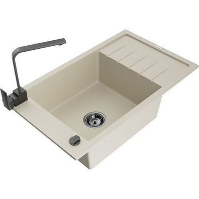 Mexen Elias Granitspüle mit Mischbatterie, Beige