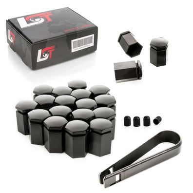 20x Radschrauben Kappen 17mm lang schwarz für JEEP Chevrolet Chrysler FORD ROVER