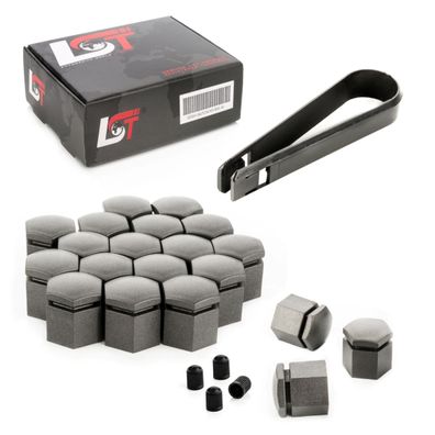 20x Radschrauben Kappen Set 17 mm grau für JAGUAR Daimler Maybach Mercedes