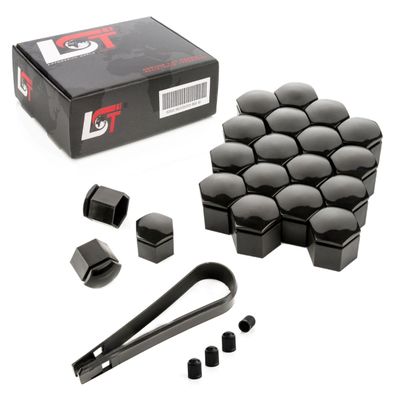 20x Radschraube Abdeckkappen Set 19 mm schwarz für Citroen Peugeot DACIA Renault