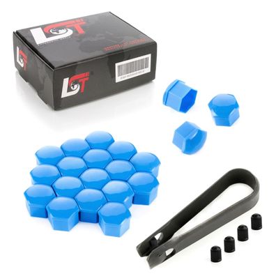 20x Radschrauben Kappen 17mm blau Glanz für ALFA ROMEO FIAT LANCIA SUBARU TOYOTA