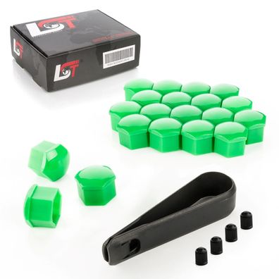 20x Radschrauben Abdeckkappen Radschraubenkappen 17 mm grün Glanz für BMW MINI