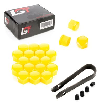 20x Radschrauben Kappen 17mm gelb Glanz für ALFA ROMEO FIAT LANCIA SUBARU TOYOTA