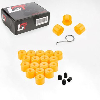 20x Radschrauben Abdeckkappen Radschraubenkappe 17mm gelb für AUDI Porsche