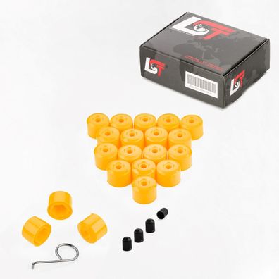 20x Radschrauben Abdeckkappen 17 mm gelb für Citroen Peugeot DACIA Renault