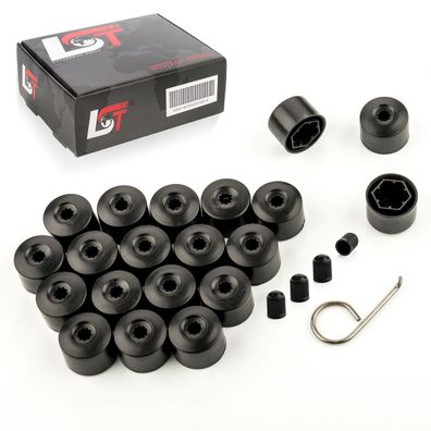 20x Radschrauben Kappen 17 mm schwarz matt für JAGUAR Daimler Mercedes Maybach