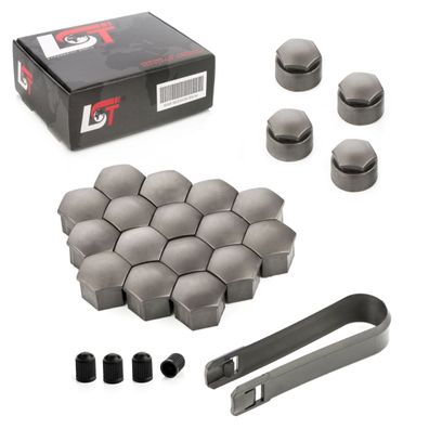 20x Radschraube Kappen 17 mm Diebstahlhemmend Grau für ALFA ROMEO SUBARU TOYOTA