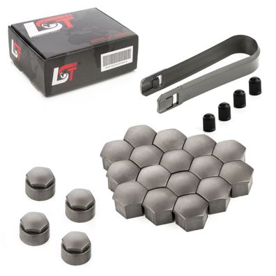 20x Radschrauben Abdeckkappen Set 17 mm matt Grau Diebstahlhemmend für BMW MINI