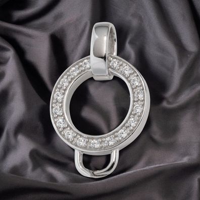Anhänger Carrier Träger für Charms 925 Sterling Silber rhodiniert mit Zirkonia