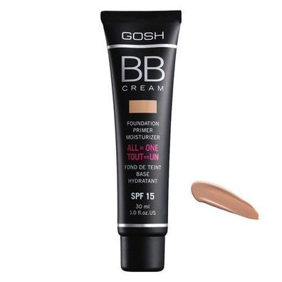 Gosh BB Cream Feuchtigkeitsspendende Foundation- und Primer-Creme, Warmes Beige, 30ml