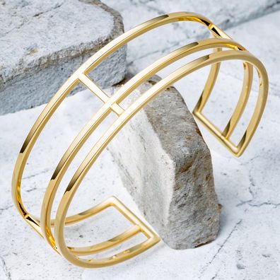 Armspange / offener Armreif 925 Silber gold vergoldet Armband mehrreihig