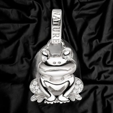 Anhänger Frosch 925 Sterling Silber mit Zirkonia Silberanhänger Kröte
