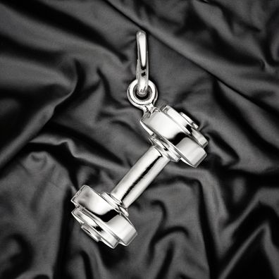 Anhänger Hantel 925 Sterling Silber Silberanhänger