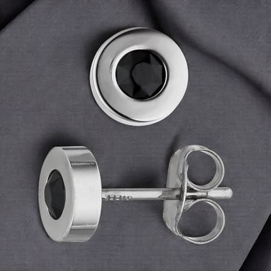 Ohrstecker rund aus Edelstahl mit Kristallsteinen Ohrringe 5,8 mm