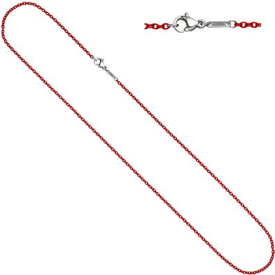 Rundankerkette Edelstahl rot lackiert 45 cm Kette Halskette Karabiner