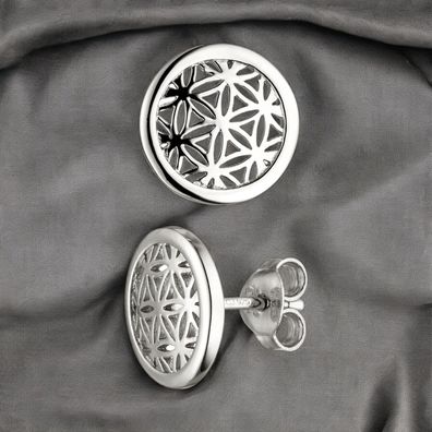 Ohrstecker blume des Lebens 925 Sterling Silber Ohrringe Silberohrringe