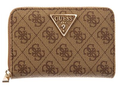 GUESS Laurel SLG Medium Zip Damen Geldbörse - Farben: latte logo