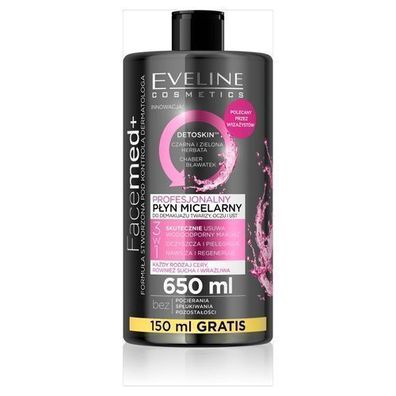 Eveline Facemed+ Professionelle Mizellenlösung 3in1, 650 ml