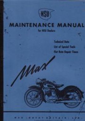 Reparaturanleitung NSU Max Supermax, Motorrad, Oldtimer