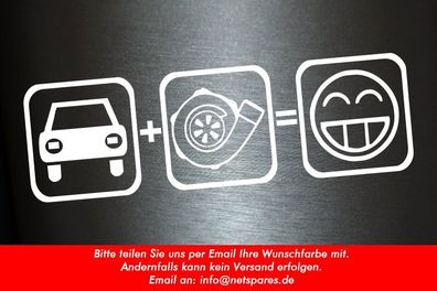 1 x 2 Plott Aufkleber Auto Turbo Smiley Tuning Sticker Autoaufkleber Fun Gag