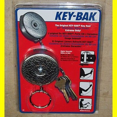 Key-Bak KB 3 Schlüsselkette mit 60 cm Stahlkette - wird am Gürtel eingeschlauft