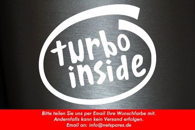 1 x 2 Plott Aufkleber Turbo Inside Sticker Autoaufkleber Tuning Shocker Fun Dub