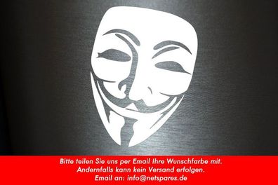 1 x 2 Plott Aufkleber Anonymus V Vendetta Sticker Autoaufkleber Tuning Fun Gag