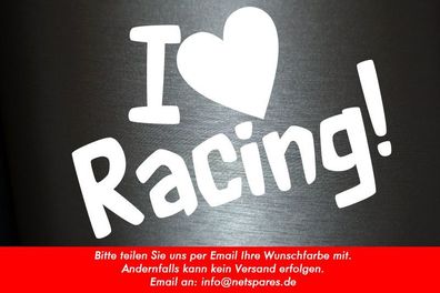 1 x 2 Plott Aufkleber I Love Racing Herz Heart Sticker Tuning Shocker Fun Dub