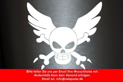 1 x 2 Plott Aufkleber Angel Skull Totenkopf Engel Flügel Sticker Shocker Fun Gag