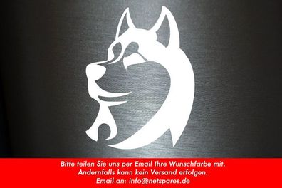 1 x 2 Plott Aufkleber Husky Wolfshund Wolf Hund Sticker Tuning Autoaufkleber Fun