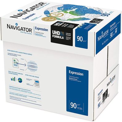 2500 Blatt Navigator Expression Inkjet / Kopierpapier 90g/m² A4 Papier