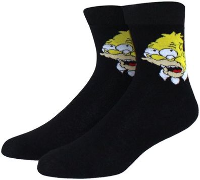 Abe Simpson Schwarze Midi-Socken - The Simpsons Crew Cartoon-Design Socken